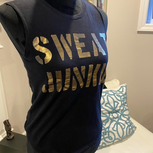 “Sweat Junkie” Muscle / Workout Tee, Size Small - Picture 2 of 3